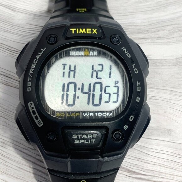 Timex Ironman 30-Lap Digital Watch With Black Resin Band & Stainless Steel Back - Picture 5 of 6
